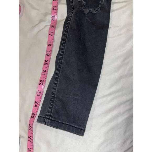 Free People Black Denim Distressed High-Rise Skinny Jeans Women's Plus Size 26 - Picture 7 of 9